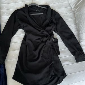 Black wrap dress